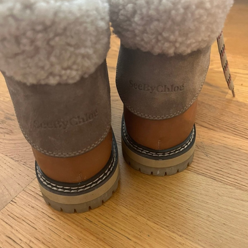See by Chloe Eileen shearling-lined suede hiking boots - Picture 5 of 6